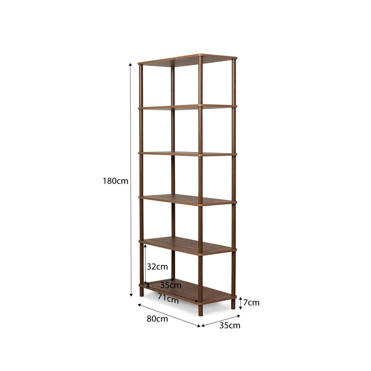 Eden Tall Shelf - Walnut | Stylish Storage by Mocka