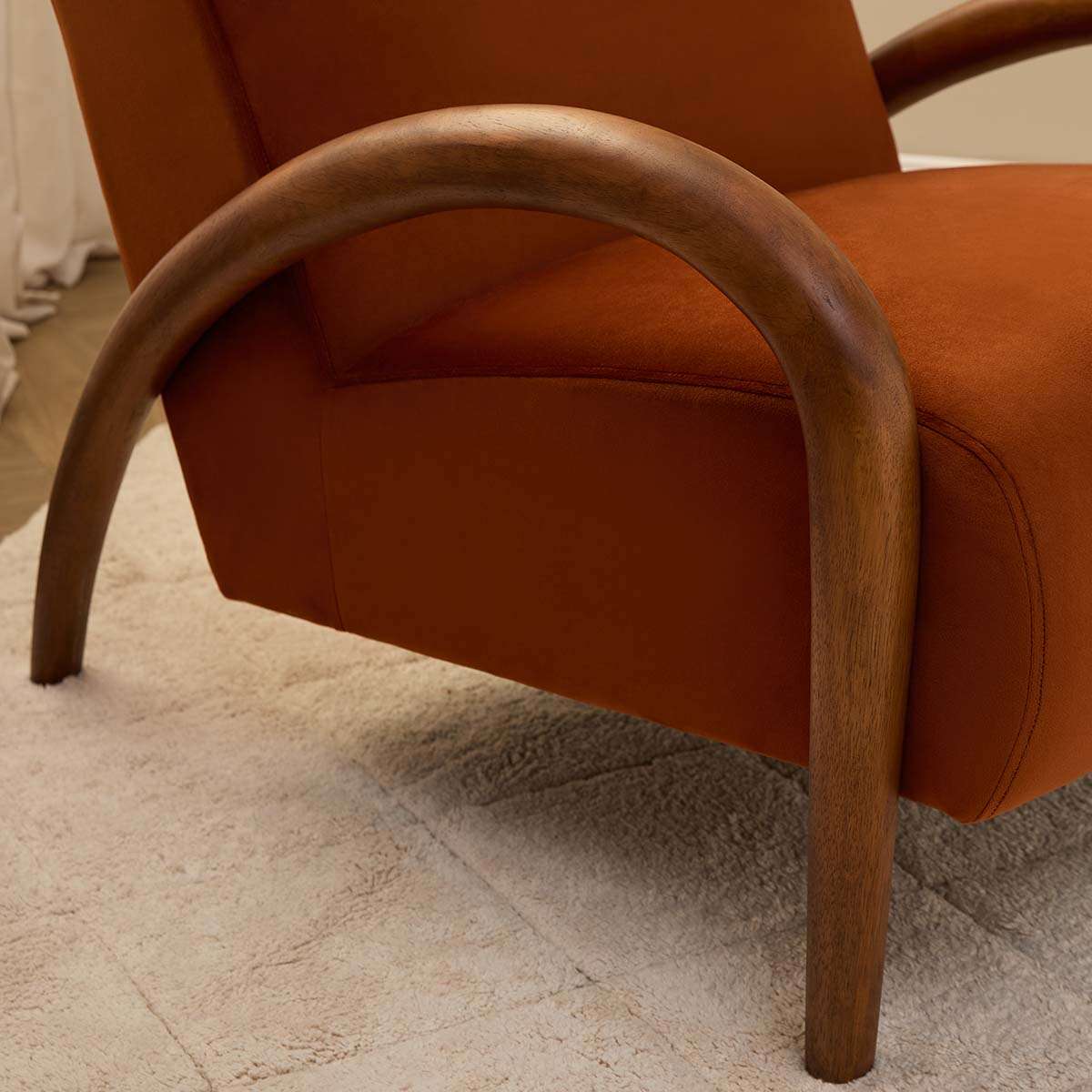 Richie Occasional Chair - Rust/Walnut