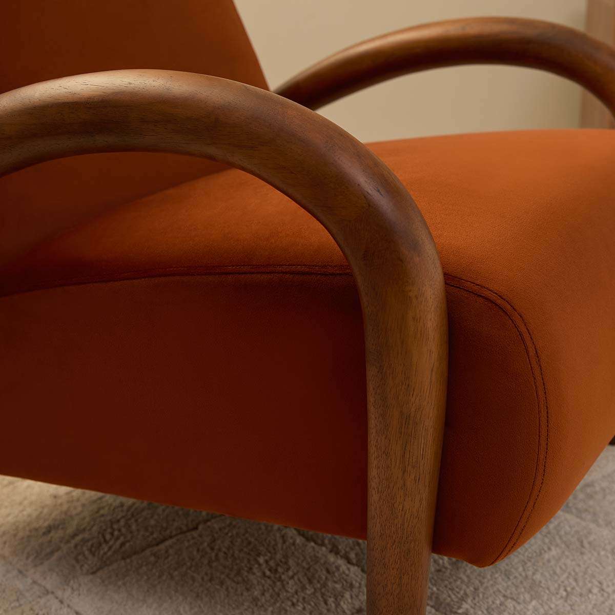 Richie Occasional Chair - Rust/Walnut