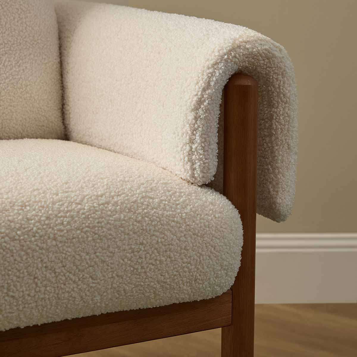 Edwin Occasional Chair - Cream/Walnut
