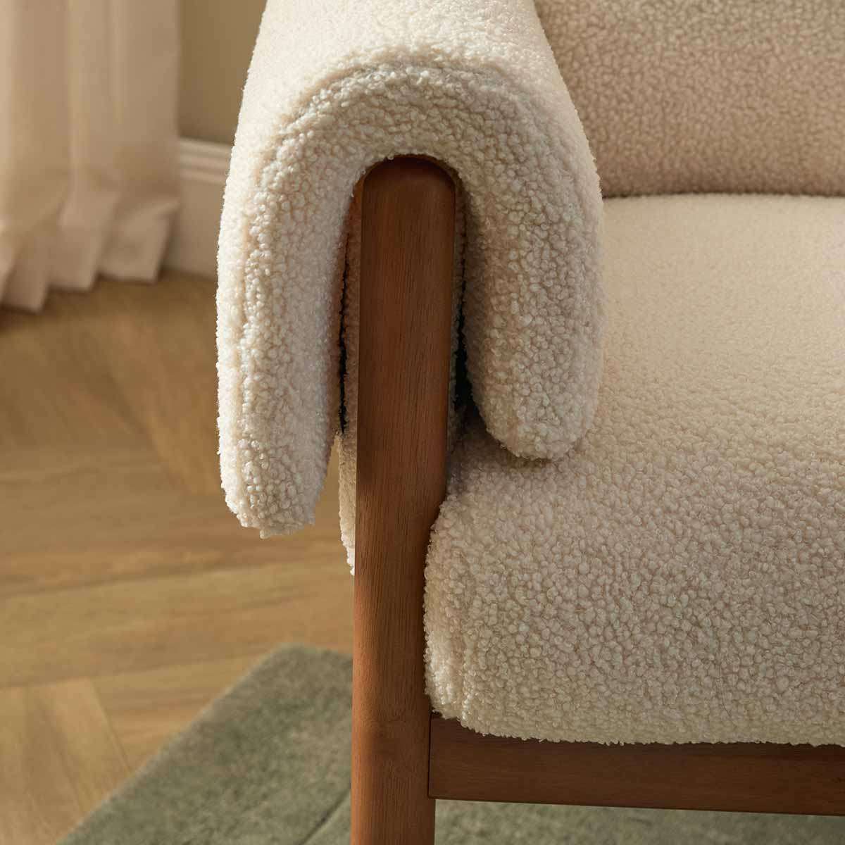 Edwin Occasional Chair - Cream/Walnut