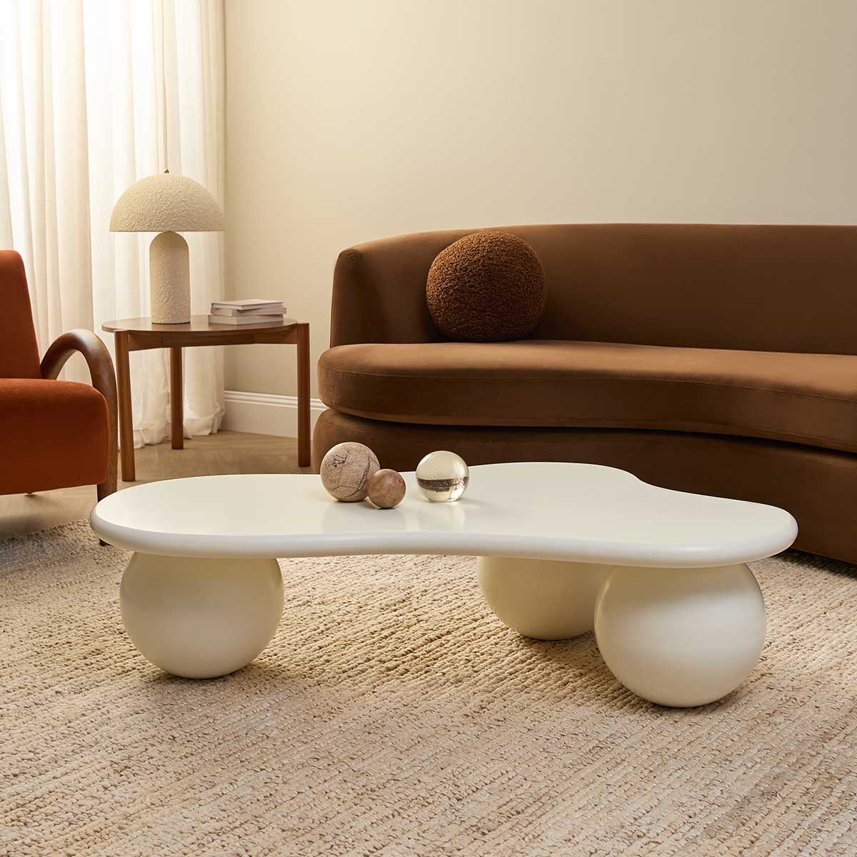 Agatha Ball Feet Coffee Table - Beige