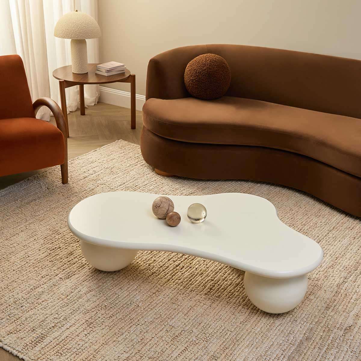 Agatha Ball Feet Coffee Table - Beige