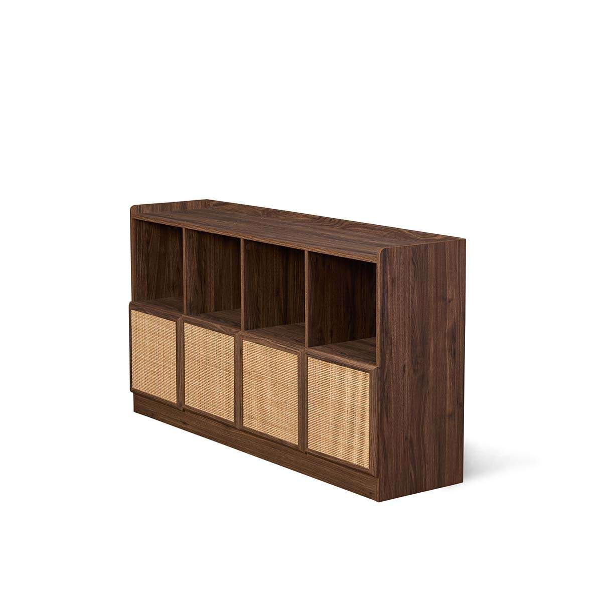 Noosa Rattan Cube Storage Bookcase  - Walnut