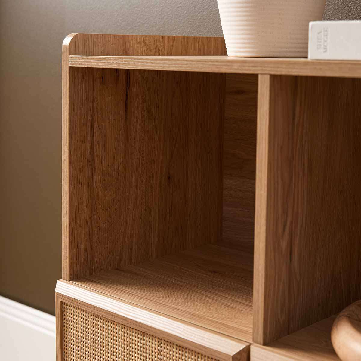 Noosa Rattan Cube Storage Bookcase  - Natural