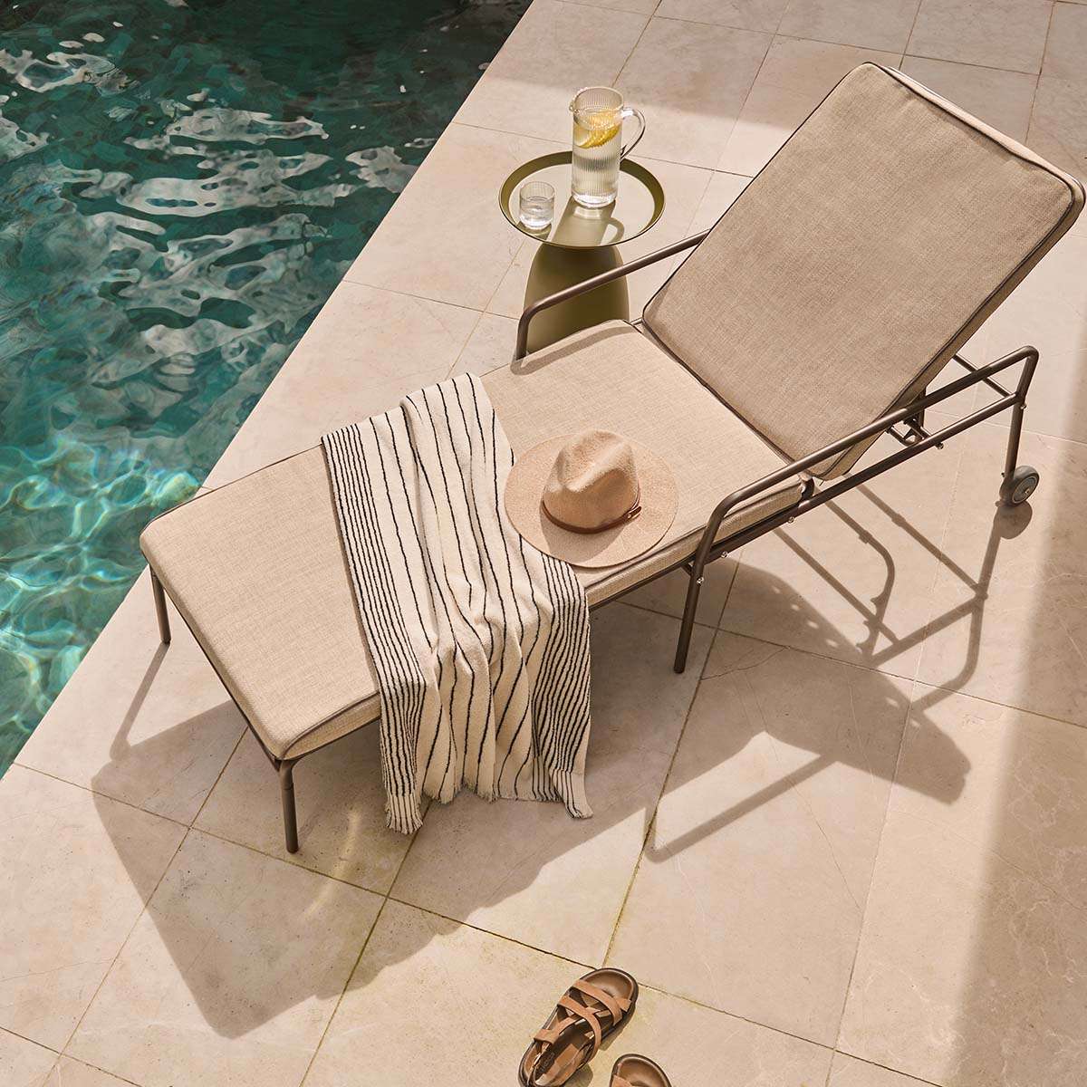 Palma Outdoor Sun Lounger Chocolate - Set of Two