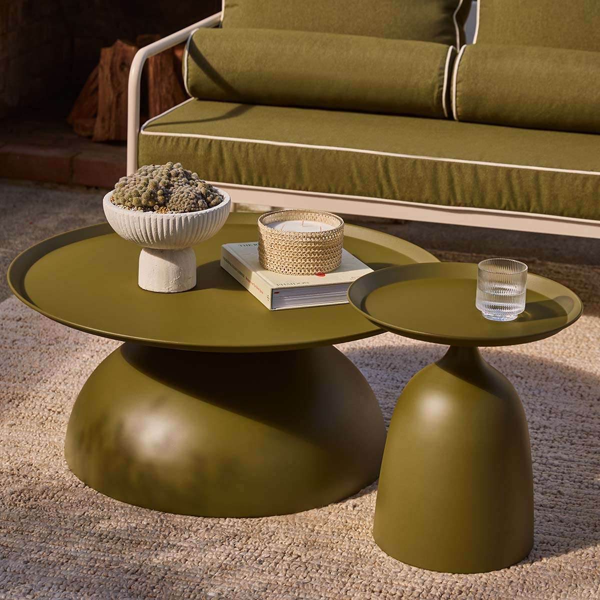 Palma Coffee and Side Table Olive Set of Two