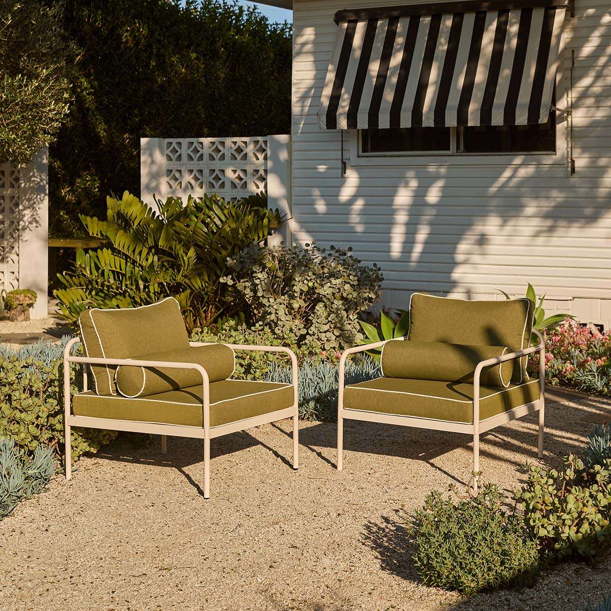 Marin Outdoor Armchair Olive - Set of Two