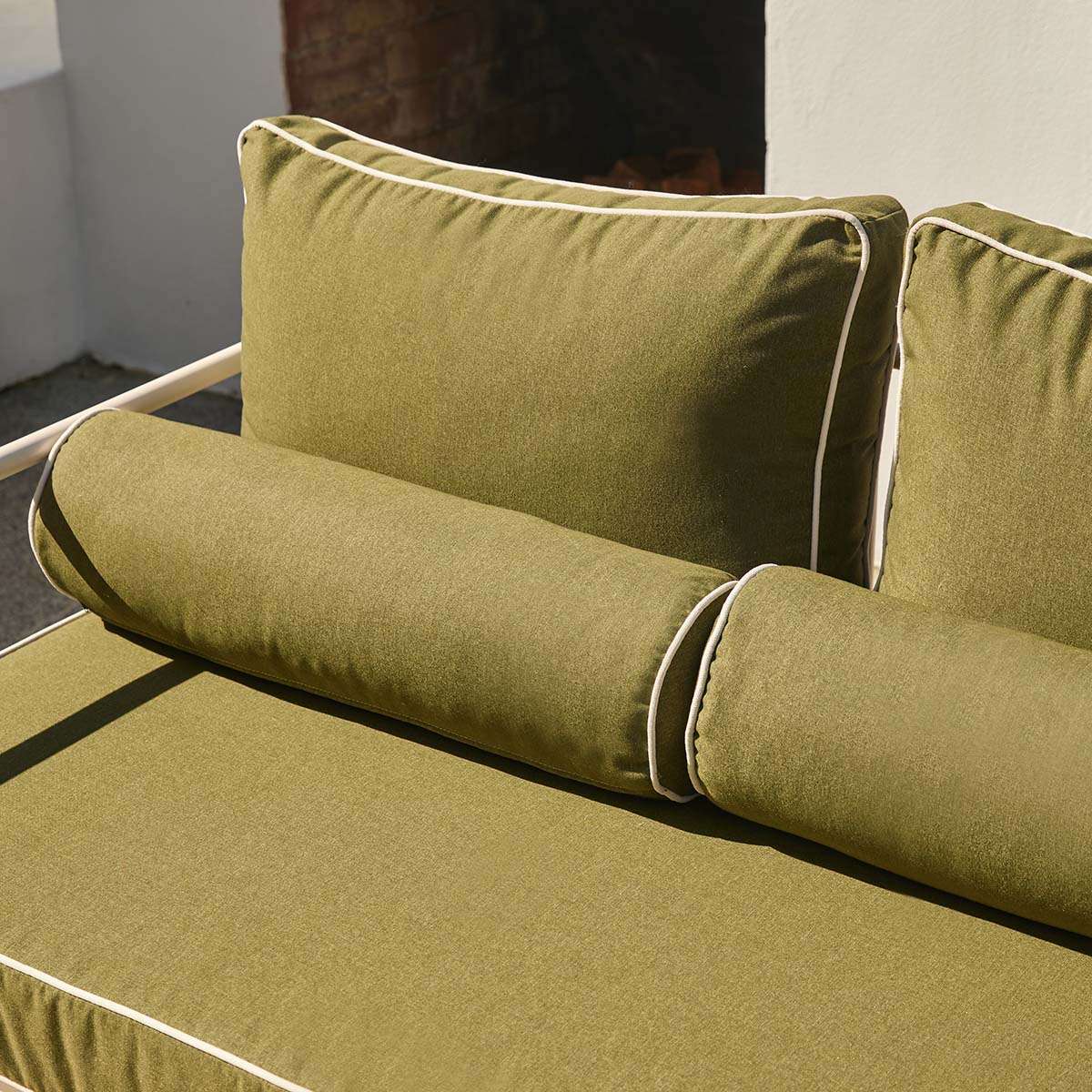 Marin Outdoor Two Seater Sofa - Olive Green