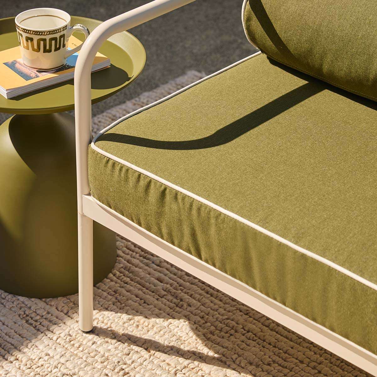 Marin Outdoor Two Seater Sofa - Olive Green