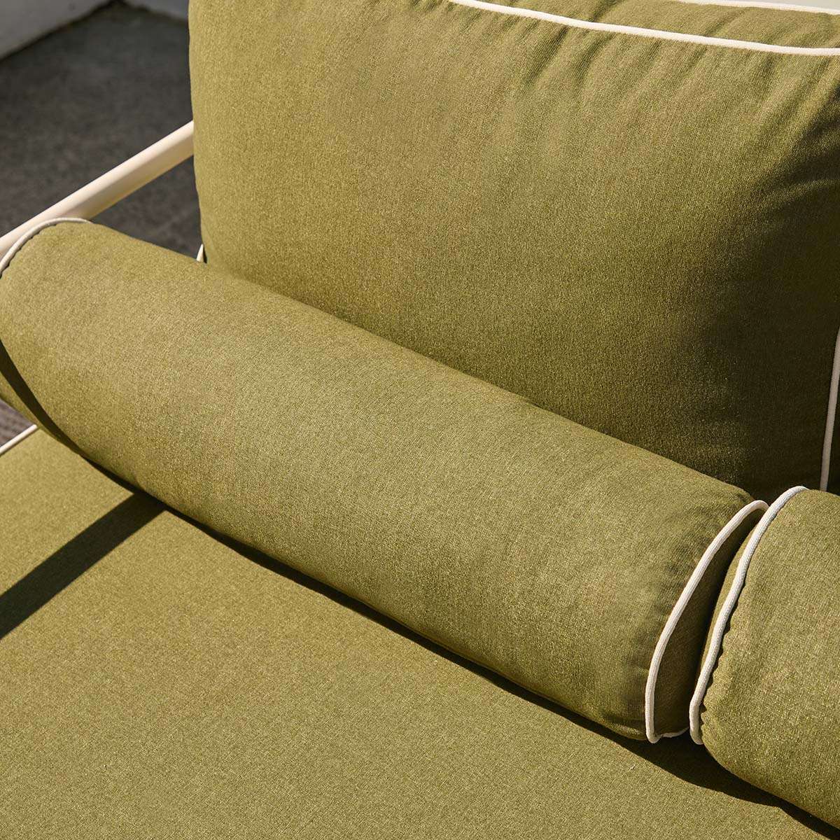 Marin Outdoor Two Seater Sofa - Olive Green