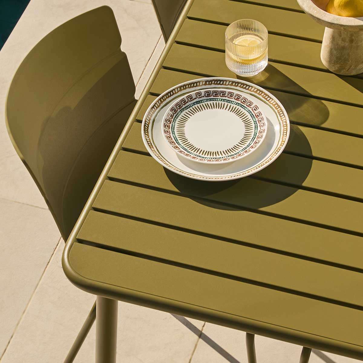 Ravello Outdoor Four Seater Dining Table - Olive Green