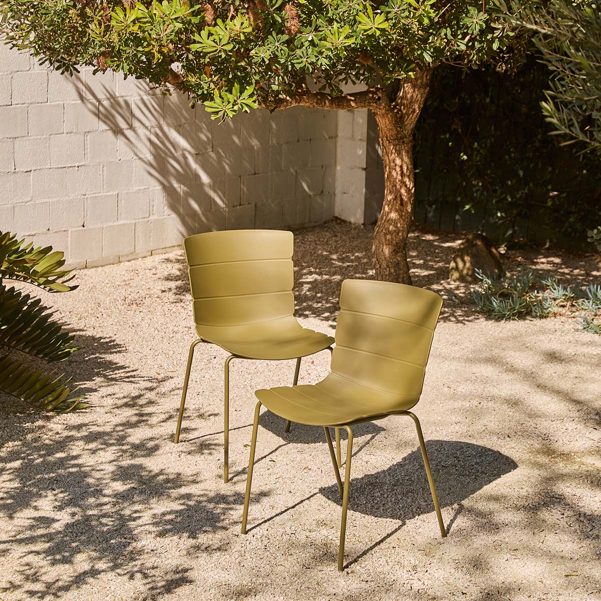 Ravello Indoor/Outdoor Dining Chair - Set of Two - Olive Green