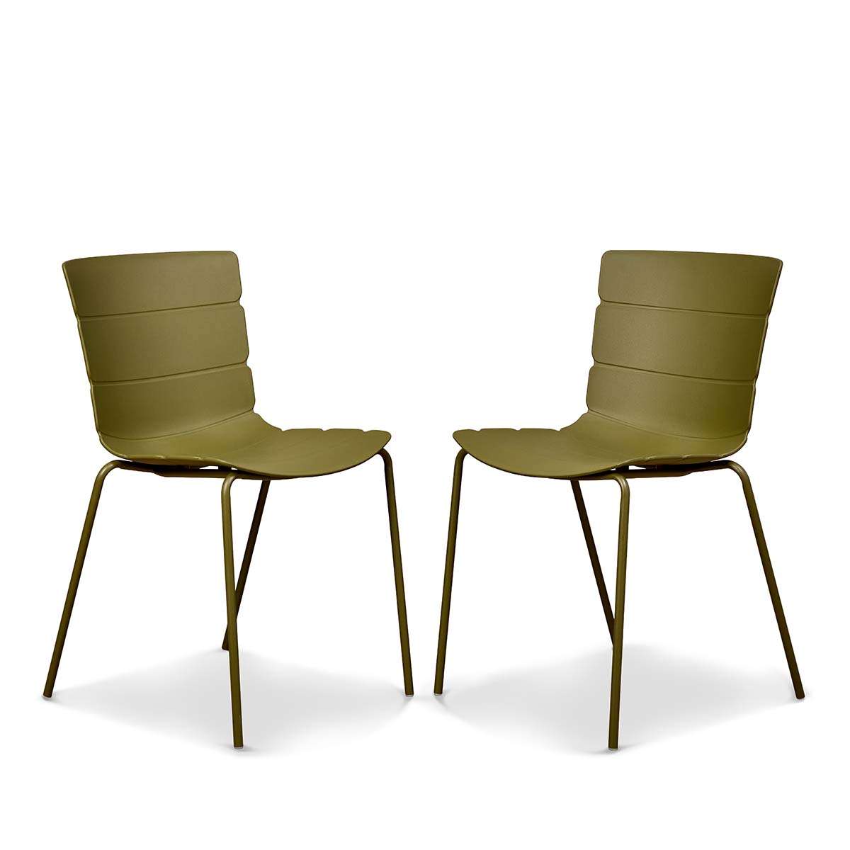Ravello Indoor/Outdoor Dining Chair - Set of Two - Olive Green