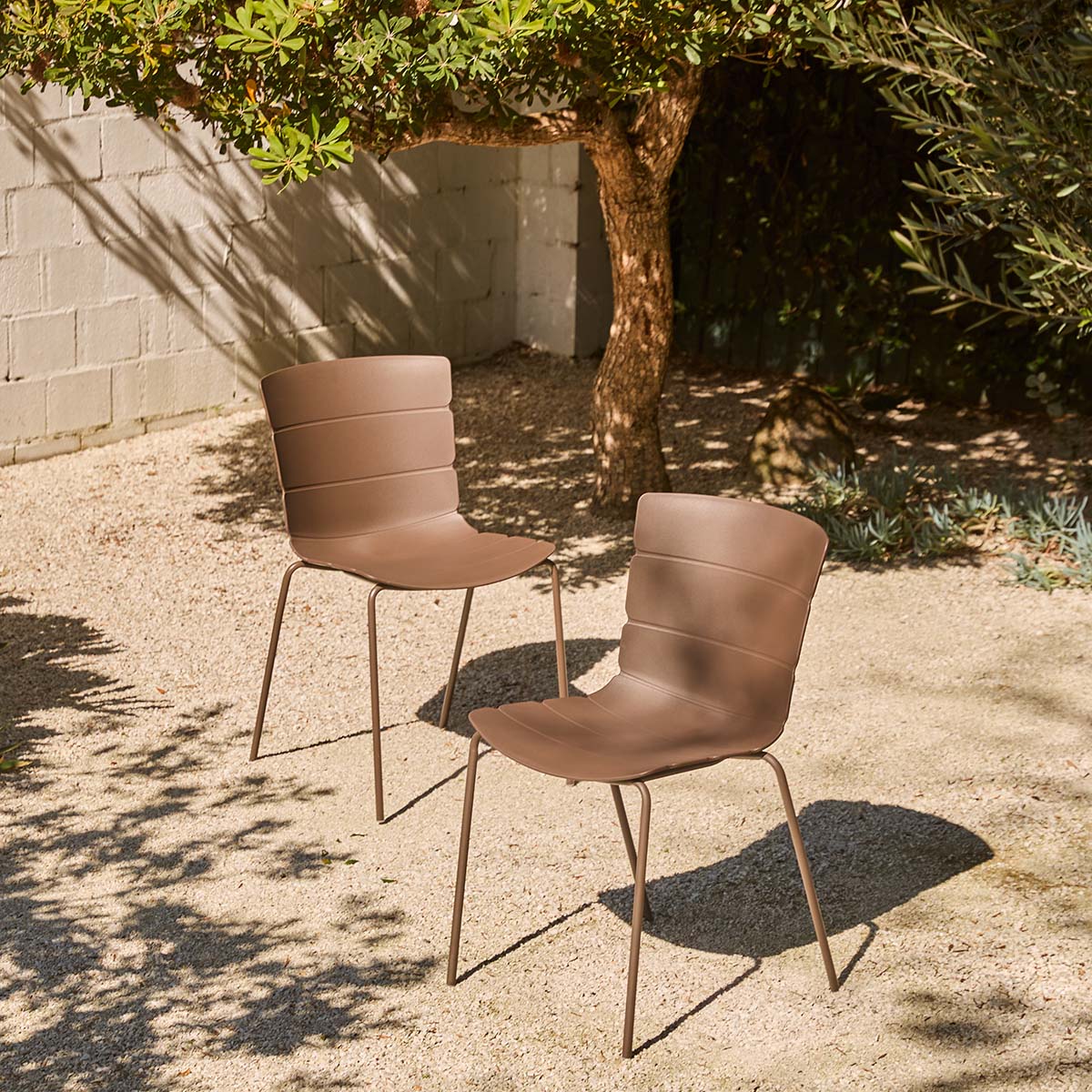 Ravello Indoor/Outdoor Dining Chair - Set of Two - Chocolate