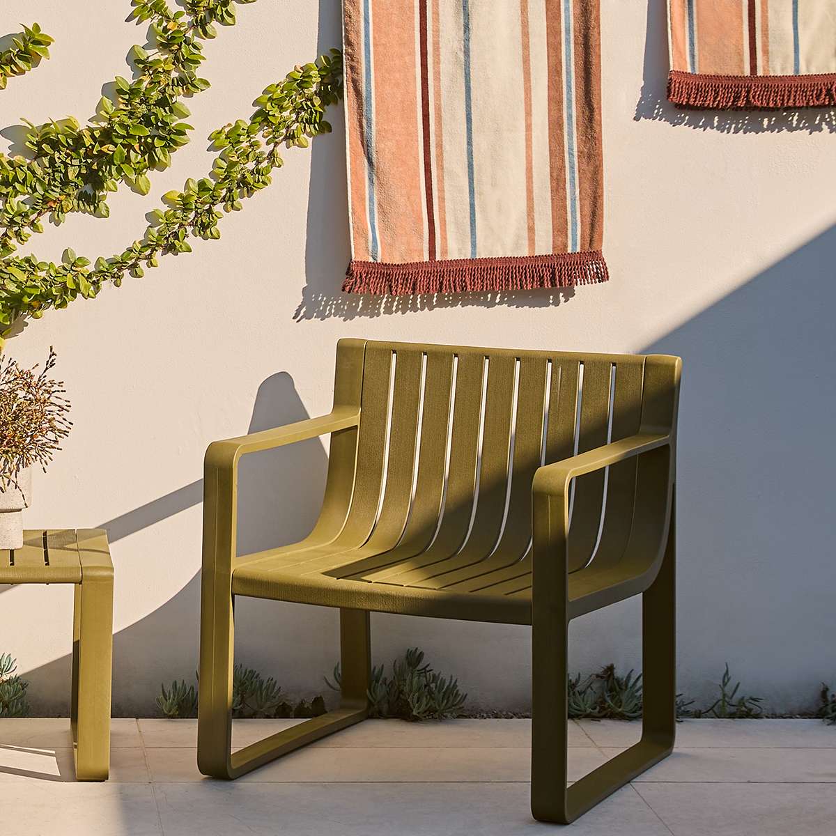 Ravello Outdoor Lounge Seating - Set of Three - Olive Green