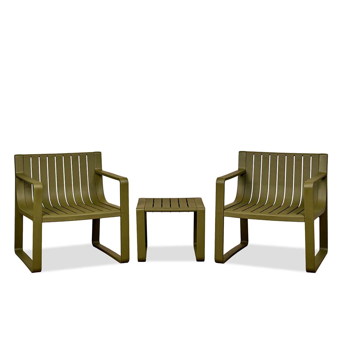 Ravello Outdoor Lounge Seating - Set of Three - Olive Green
