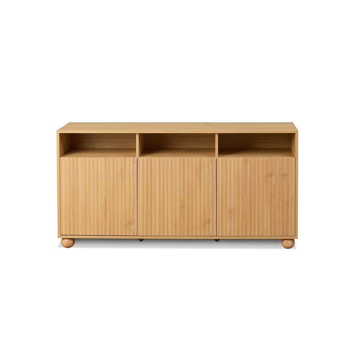 Deven Ball Feet Storage Console Table - Natural
