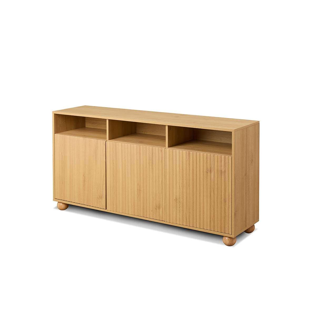 Deven Ball Feet Storage Console Table - Natural