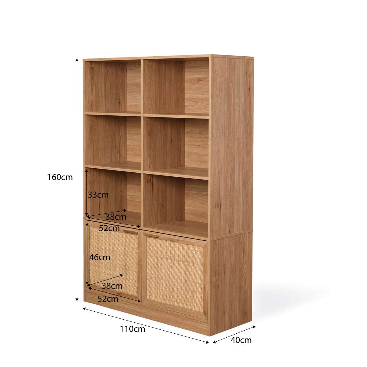 Noosa Rattan Large Bookcase - Natural