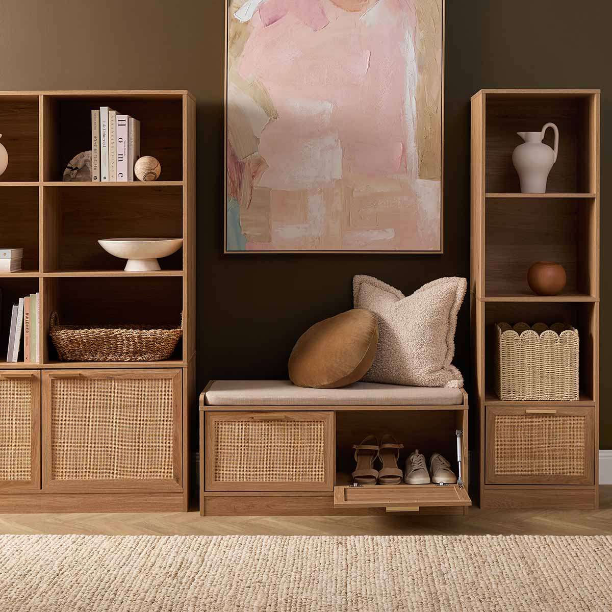 Noosa Rattan Storage Bench Seat - Natural