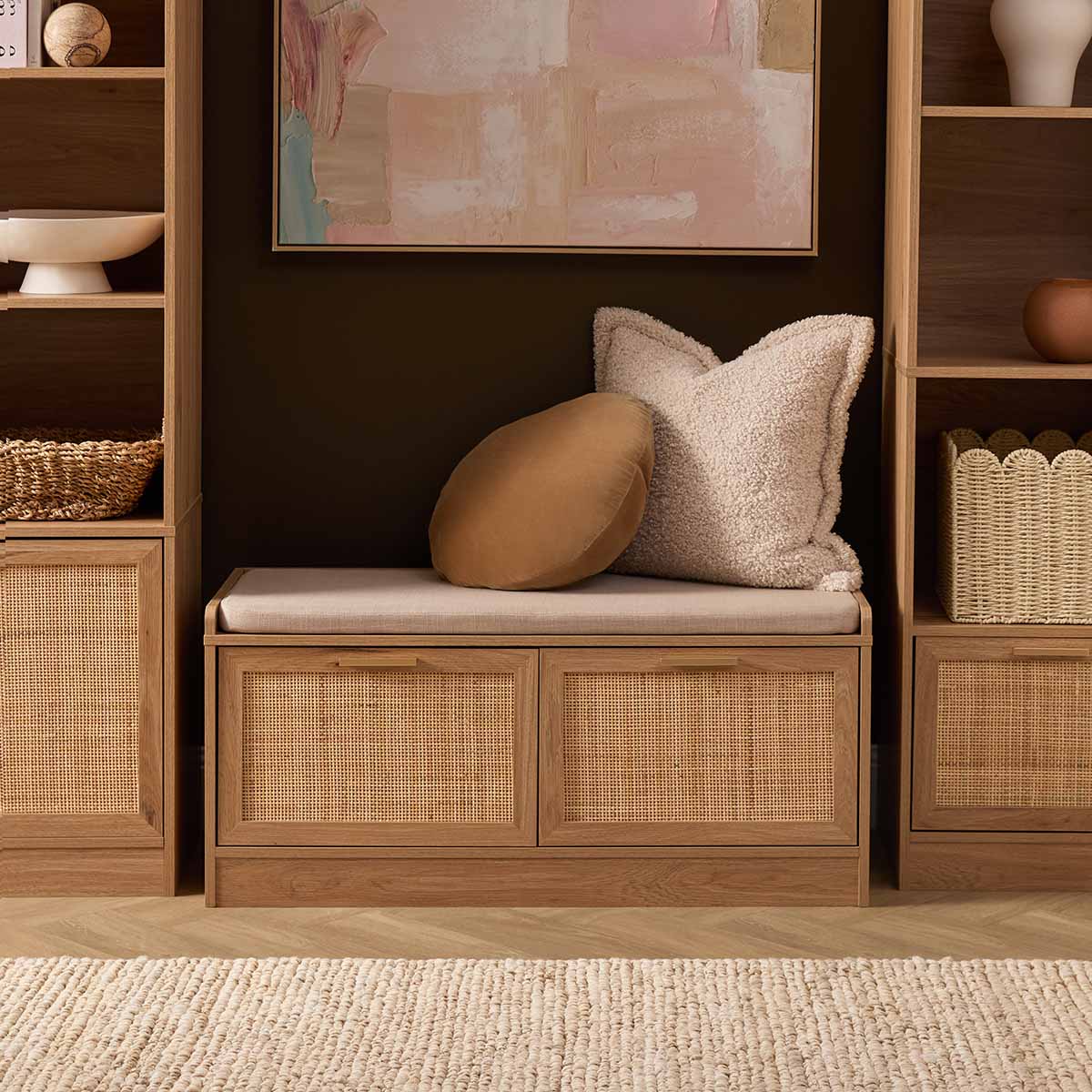Noosa Rattan Storage Bench Seat - Natural