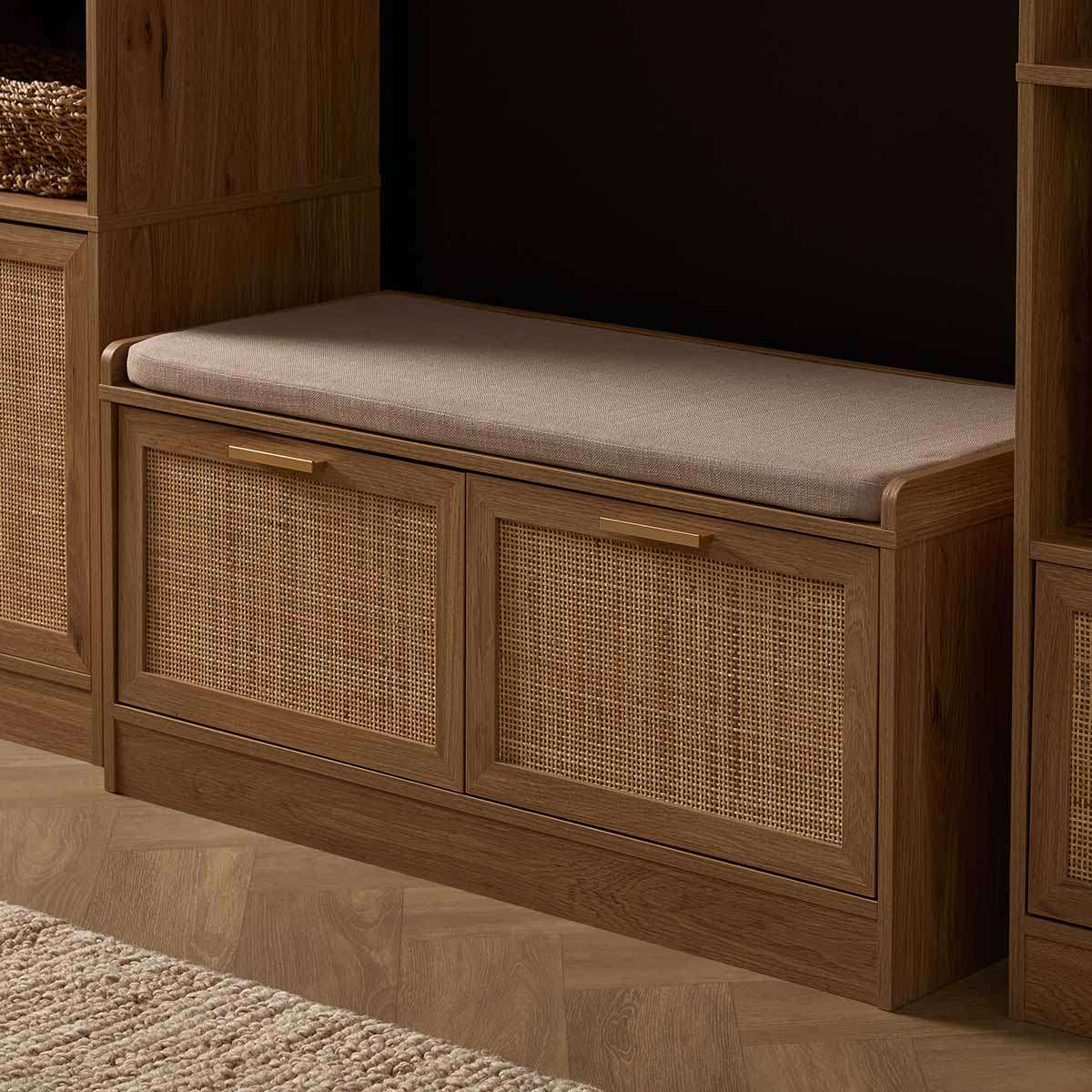 Noosa Rattan Storage Bench Seat - Natural