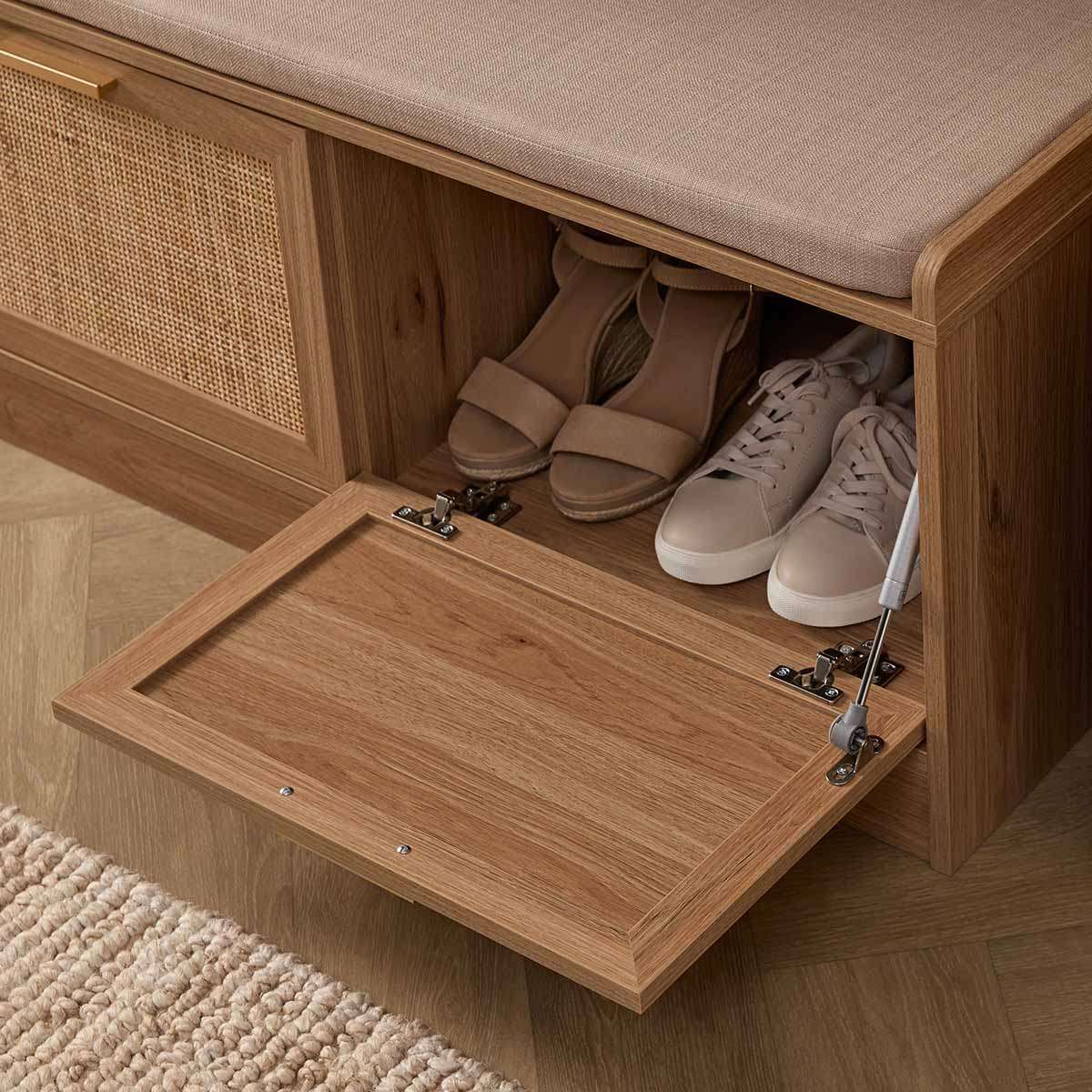 Noosa Rattan Storage Bench Seat - Natural