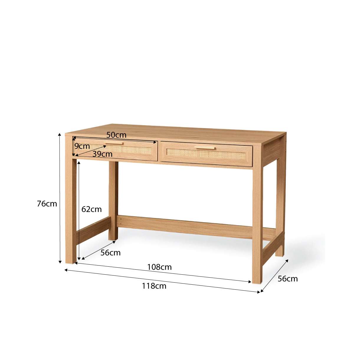 Noosa Rattan Desk - Natural