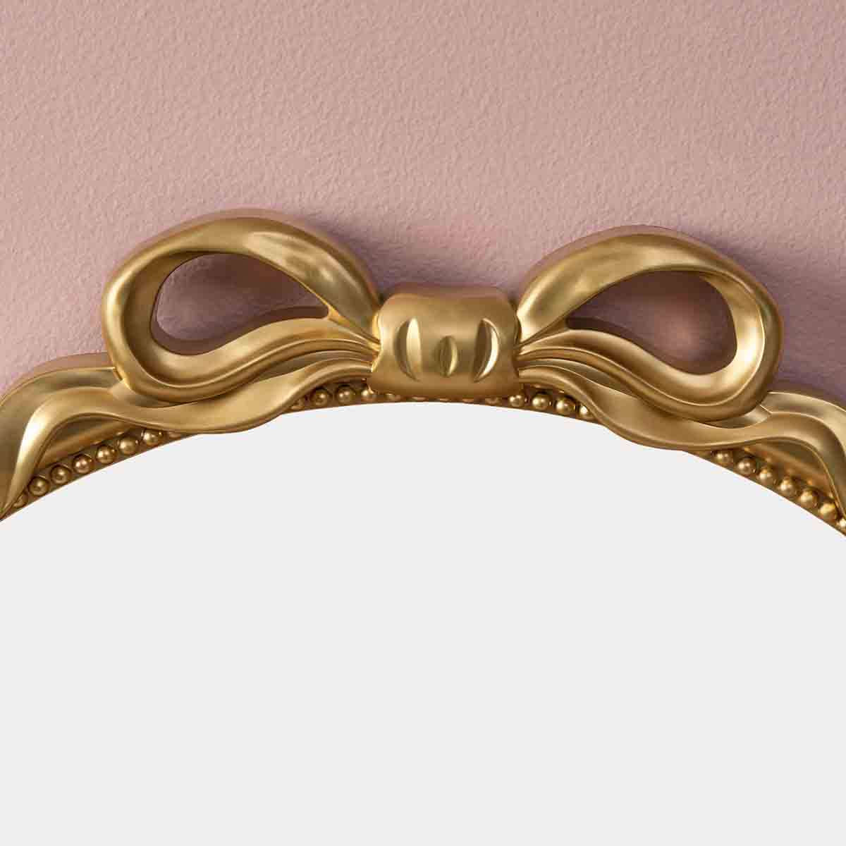 Emmeline Bow Oval Wall Mirror - Gold
