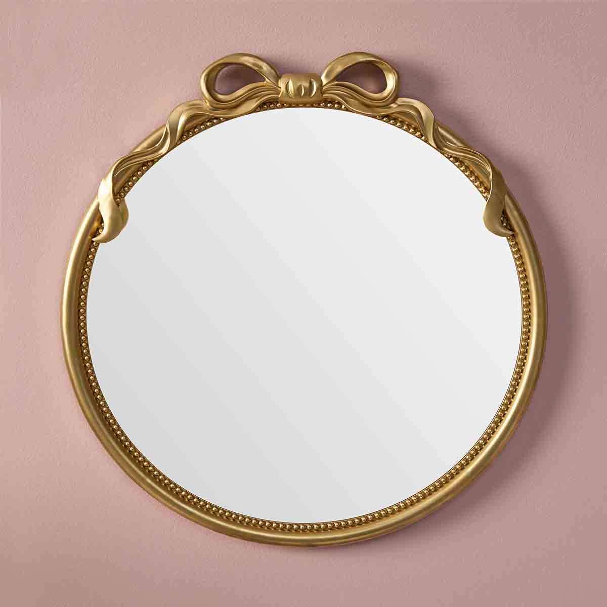 Emmeline Bow Oval Wall Mirror - Gold