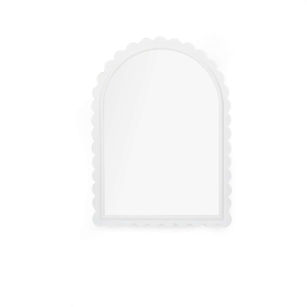 Lux Scalloped Edge Wall Mirror - White