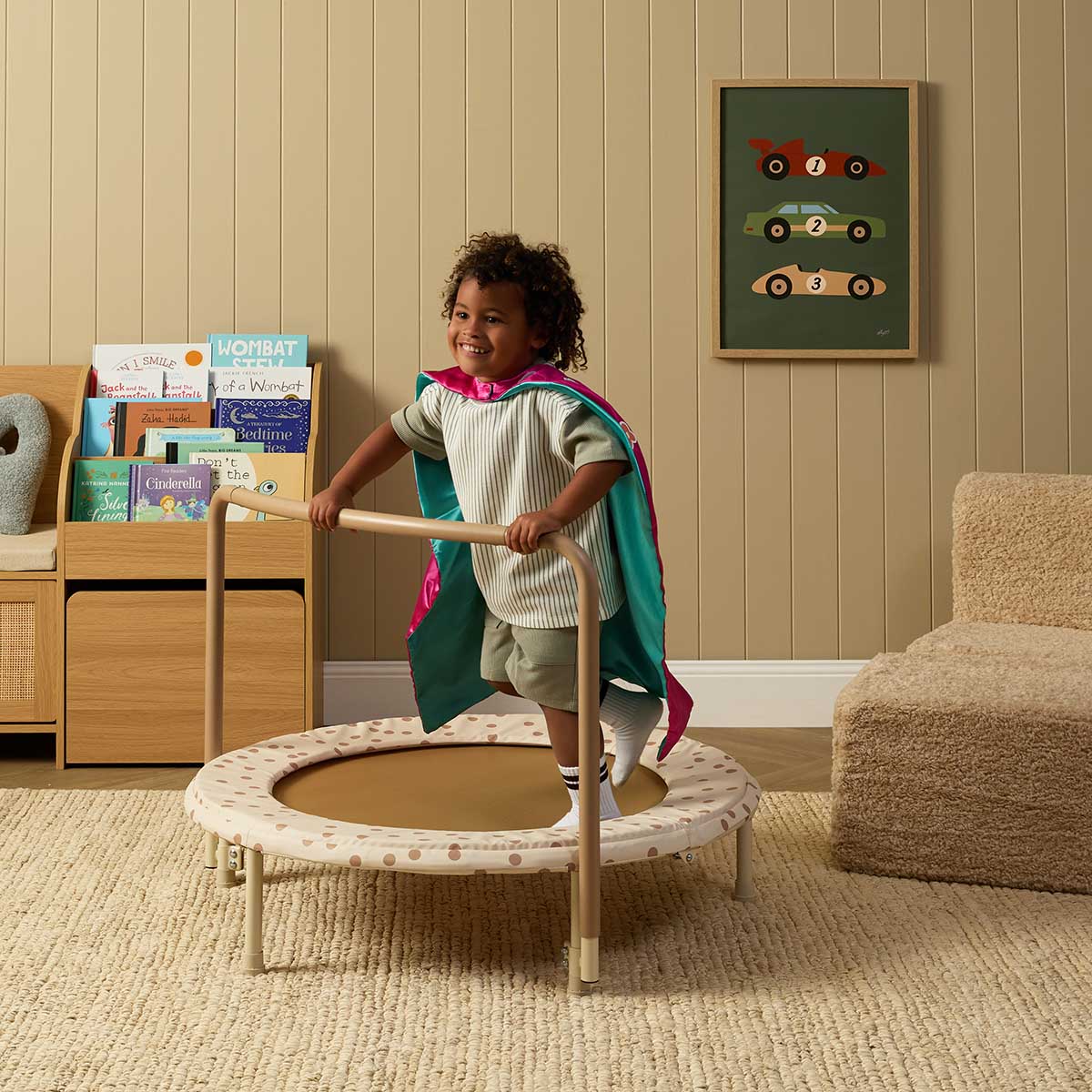 Mocka Bouncy Trampoline - Cream/Tan Spot