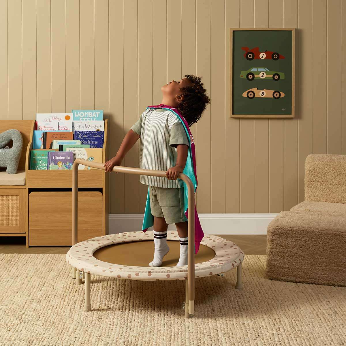 Mocka Bouncy Trampoline - Cream/Tan Spot