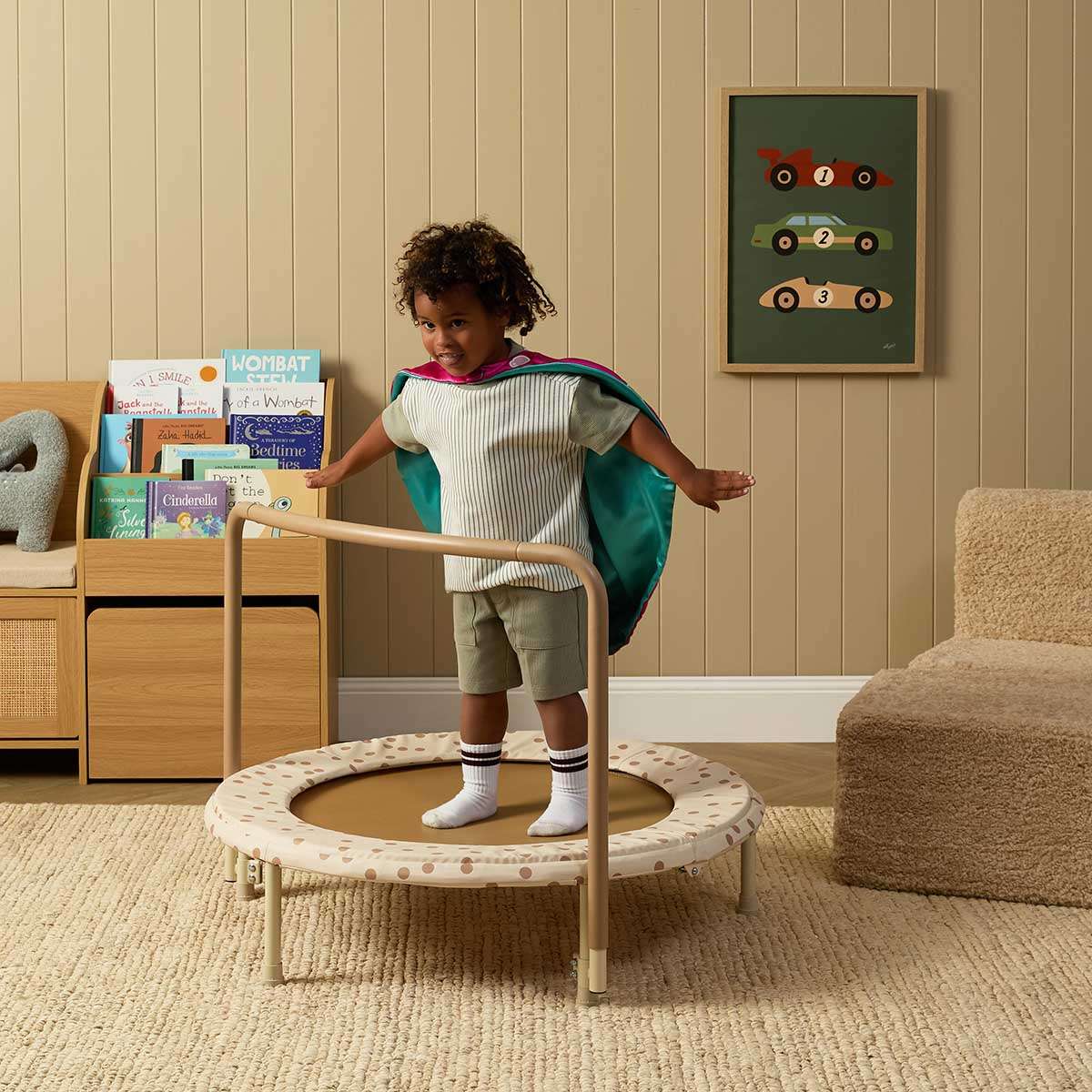 Mocka Bouncy Trampoline - Cream/Tan Spot