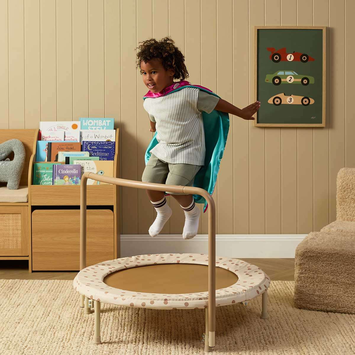 Mocka Bouncy Trampoline - Cream/Tan Spot