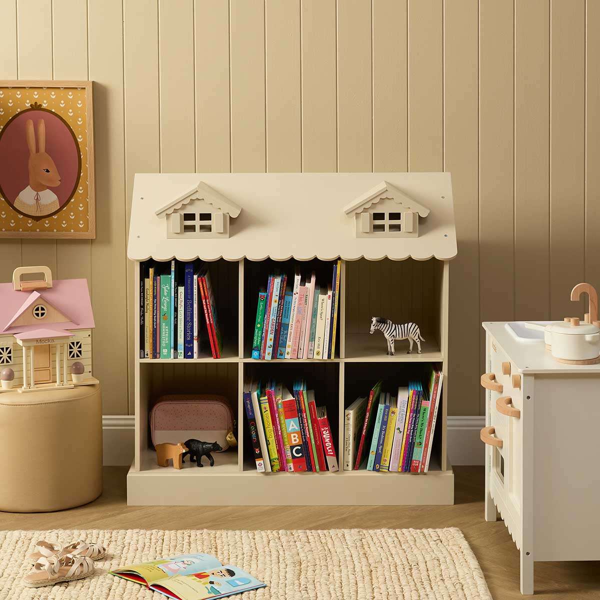 Classic Dollhouse Bookshelf - Cream