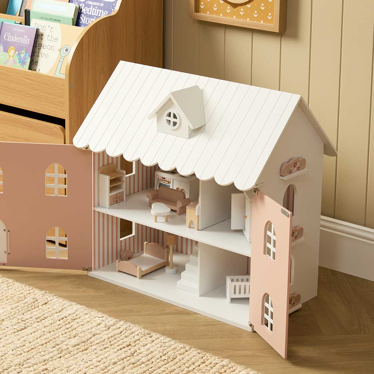 Village Dollhouse 10 Piece Set - Pink