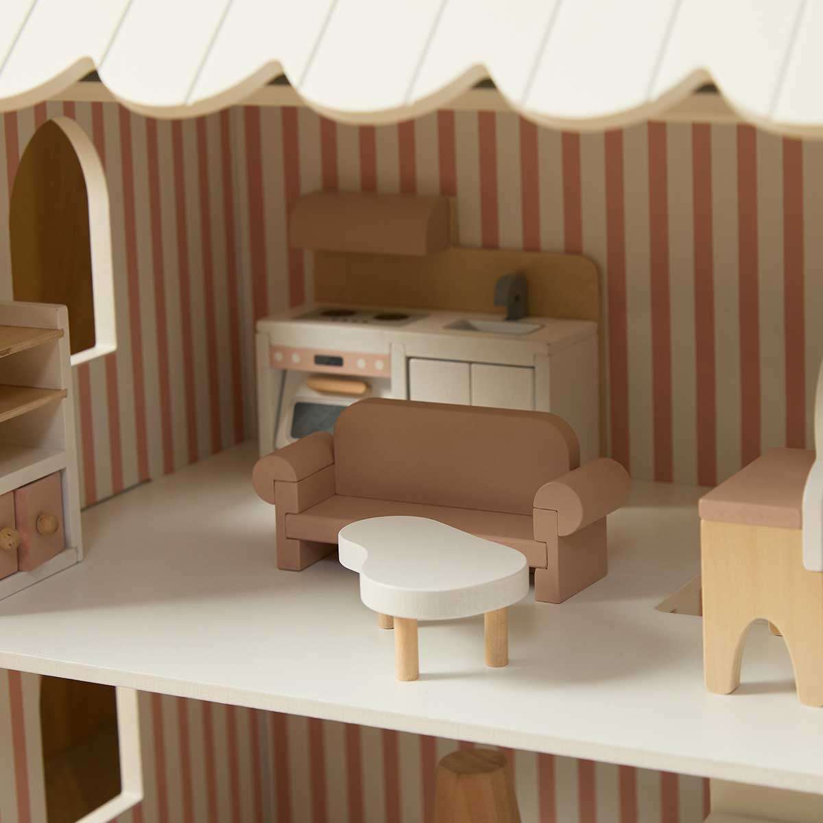 Village Dollhouse 10 Piece Set - Pink