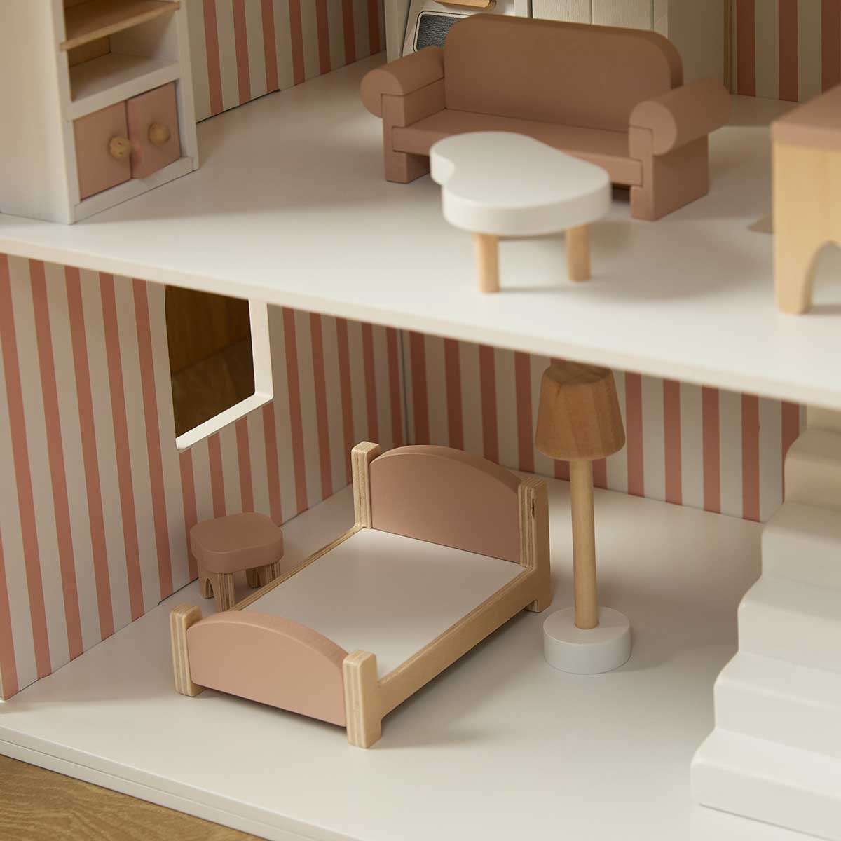 Village Dollhouse 10 Piece Set - Pink