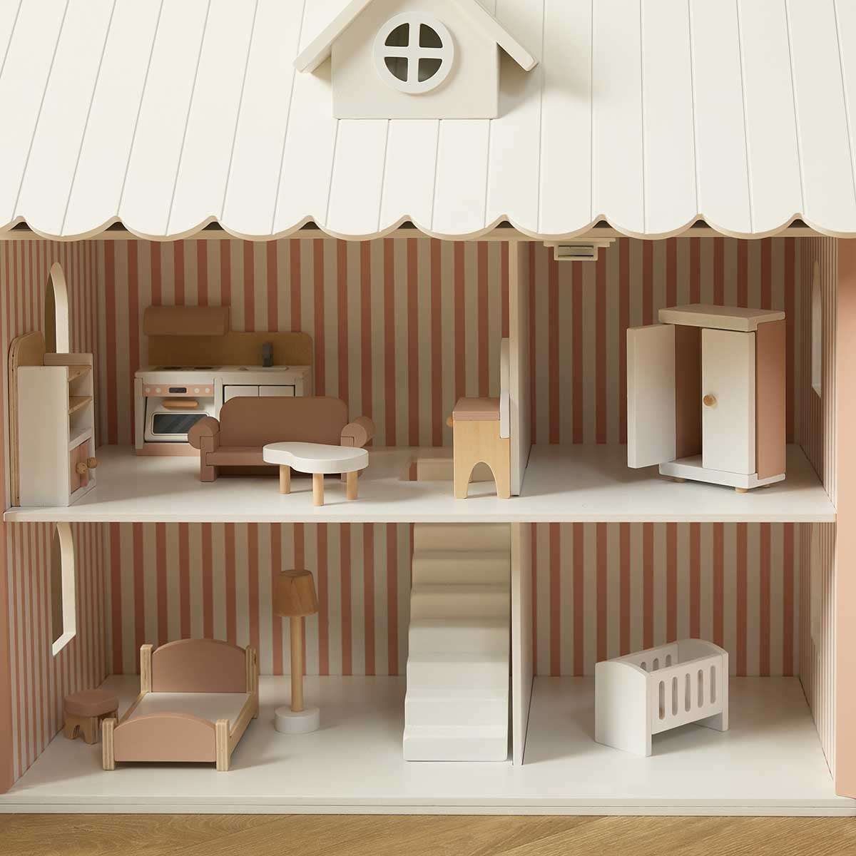 Village Dollhouse 10 Piece Set - Pink