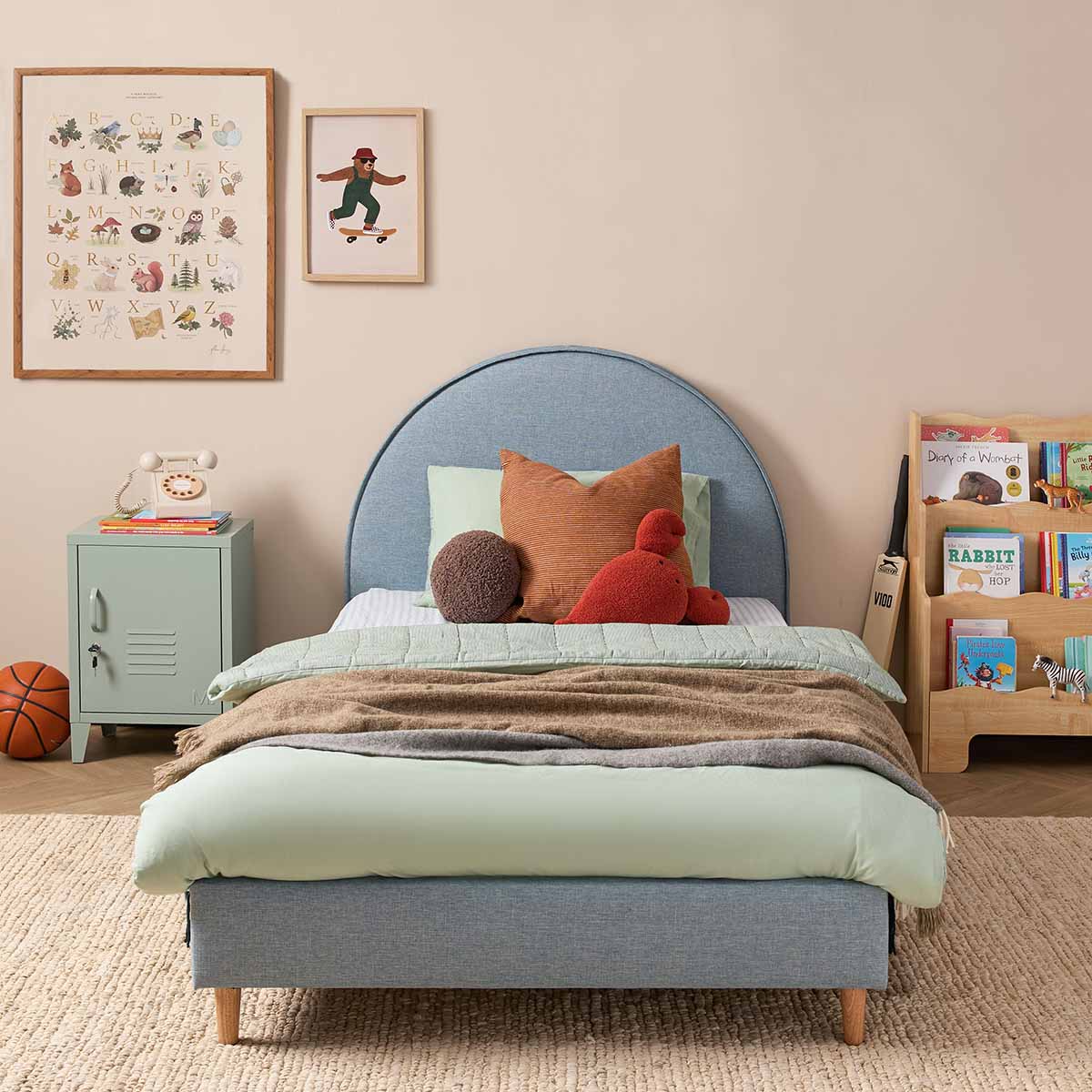 Imogen King Single Bed - Blue