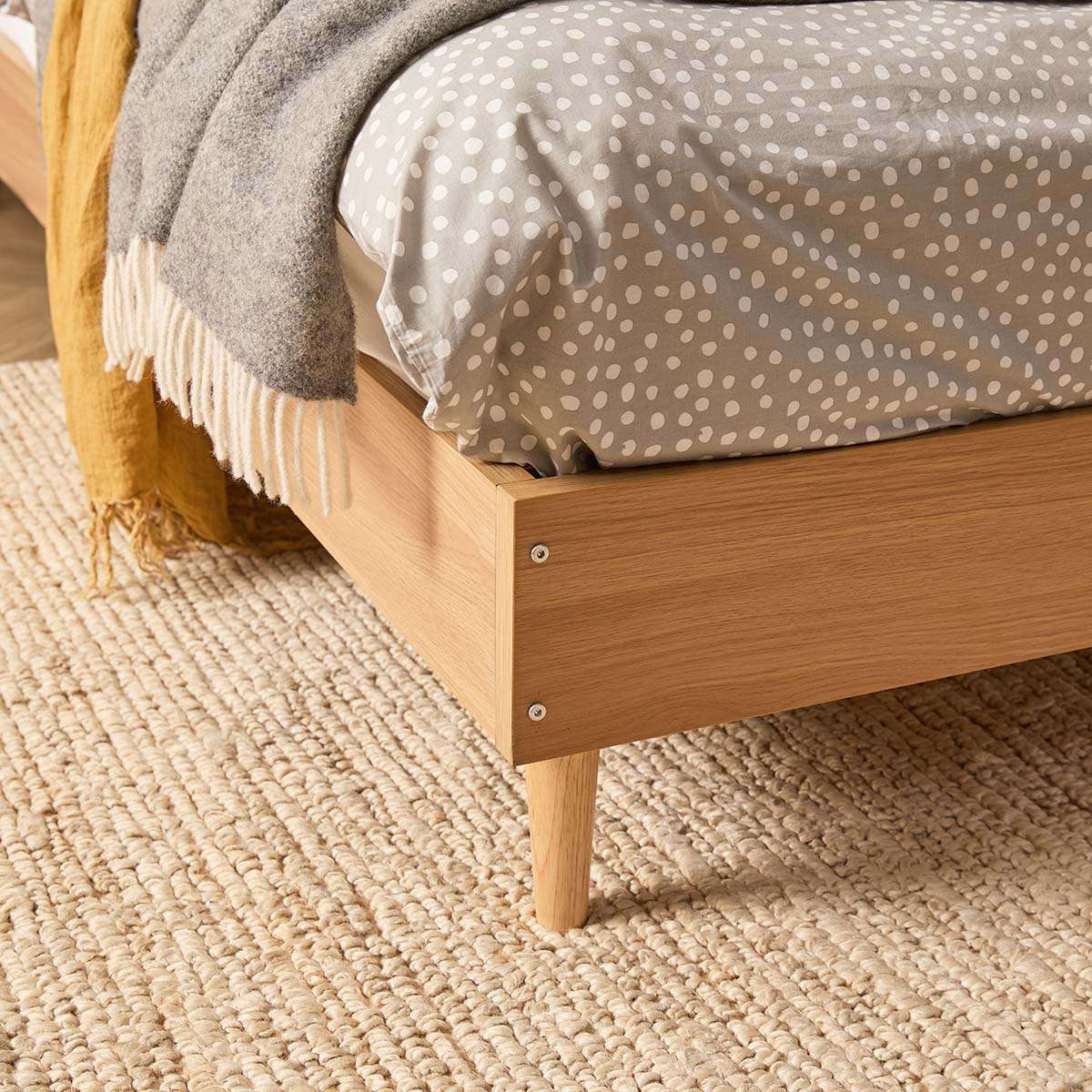 King Single Bed Base - Natural