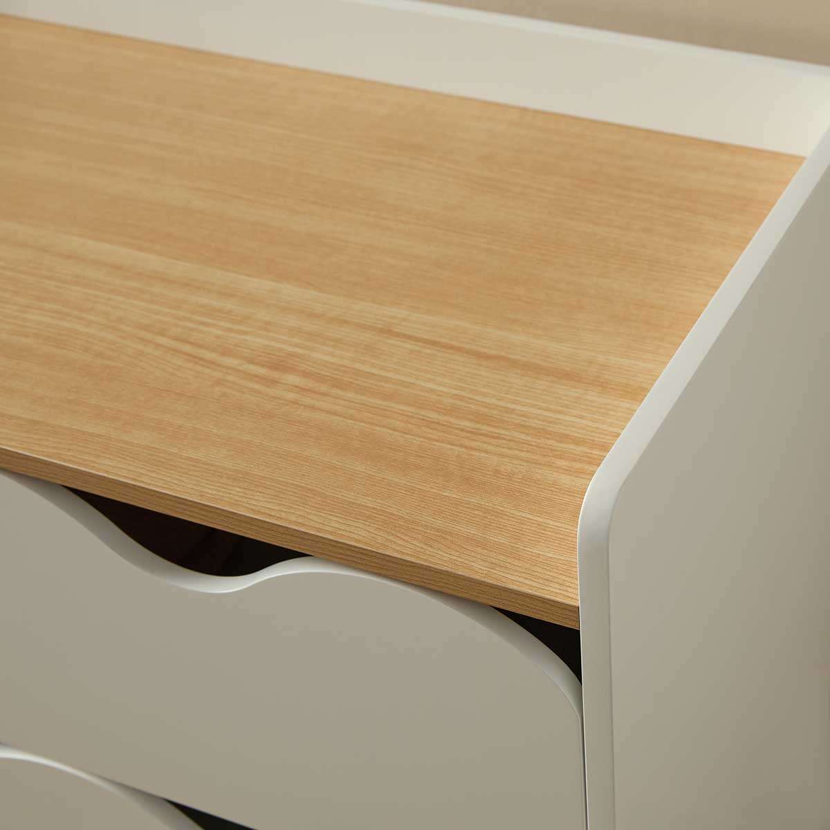 Arki Ripple Six Drawer - White/Natural