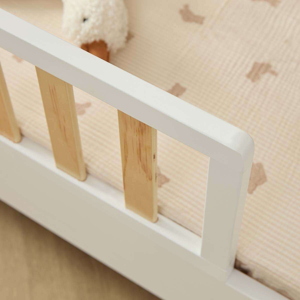 Blake Cot Toddler Bed Half Frame - White/Natural