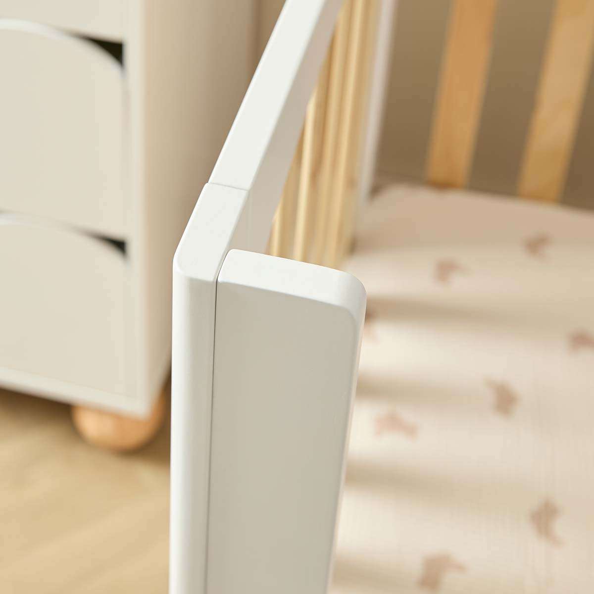 Blake Cot Toddler Bed Half Frame - White/Natural