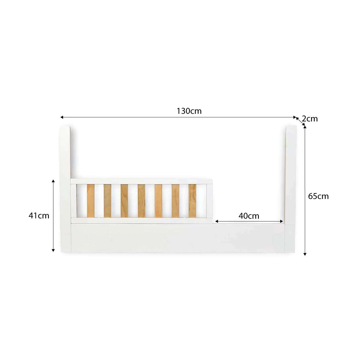 Blake Cot Toddler Bed Half Frame - White/Natural