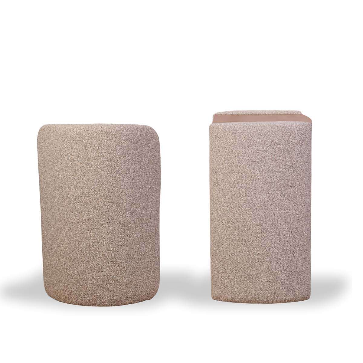 Hailey Makeup Table and Storage Stool - Cream/Walnut