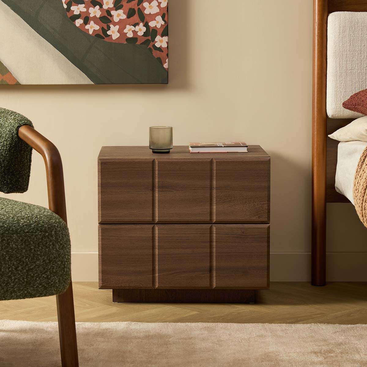 Sonny Checkerboard Bedside - Walnut