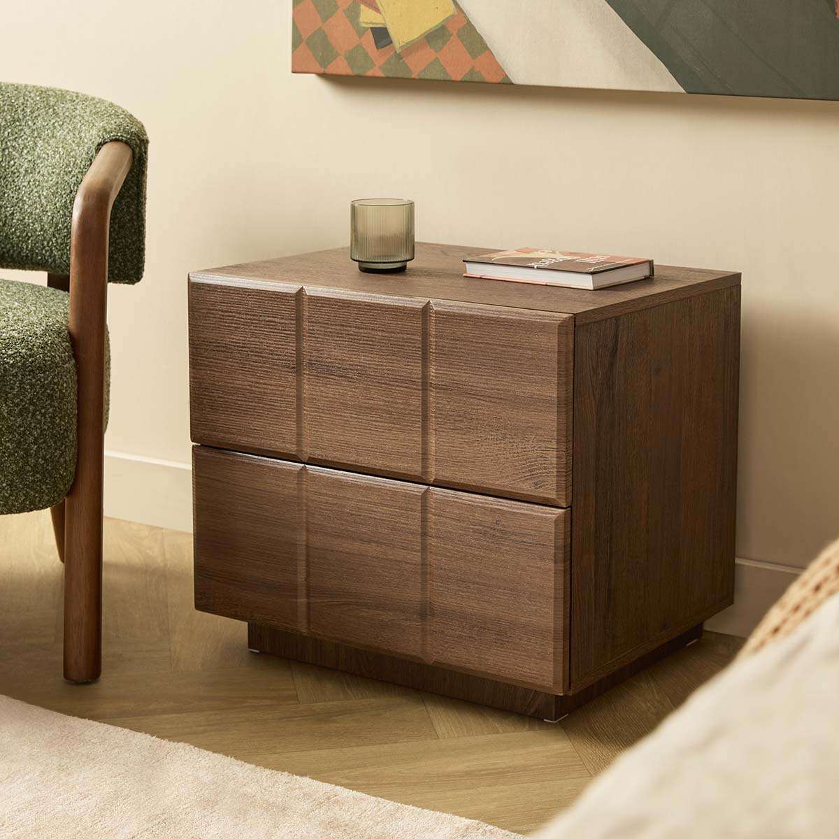 Sonny Checkerboard Bedside - Walnut
